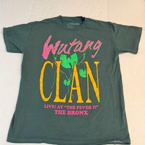 Wu-Tang Clan Short Sleeve Graphic Tee - Dark Green with Neon Print